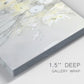 Close-up view of wrapped canvas corner featuring vintage floral abstract composition.