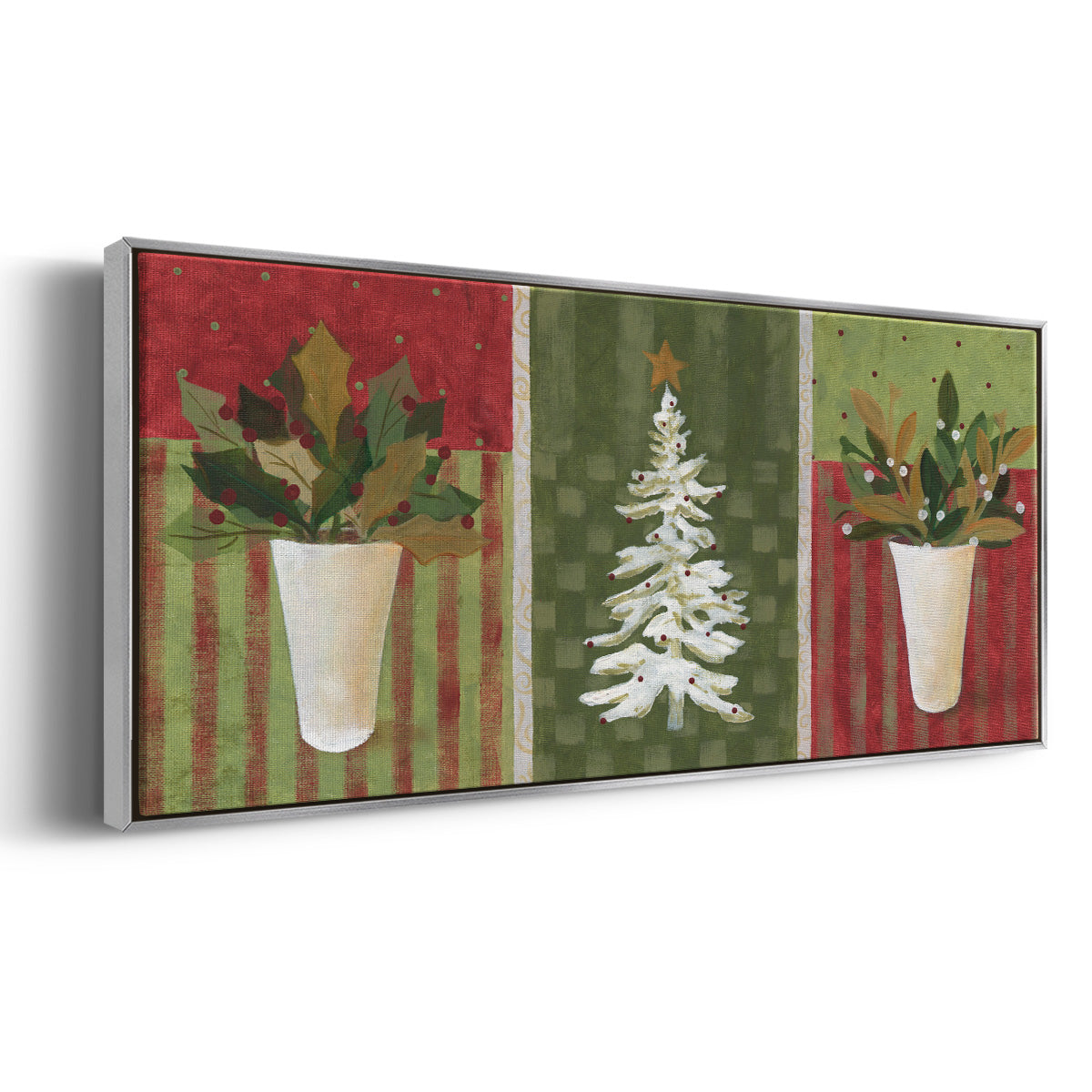 Holiday Greenery - Floater Framed Canvas Print