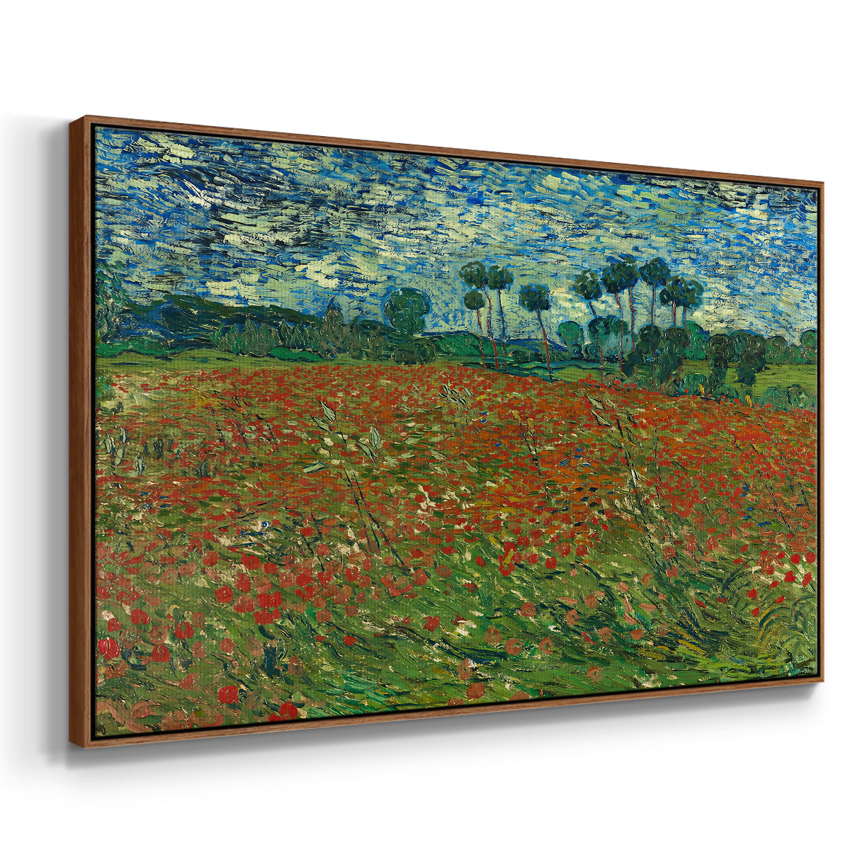 Field with Poppies, 1889 - Floater Framed Canvas Print