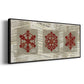 Burlap Music Snowflakes - Floater Framed Canvas Print