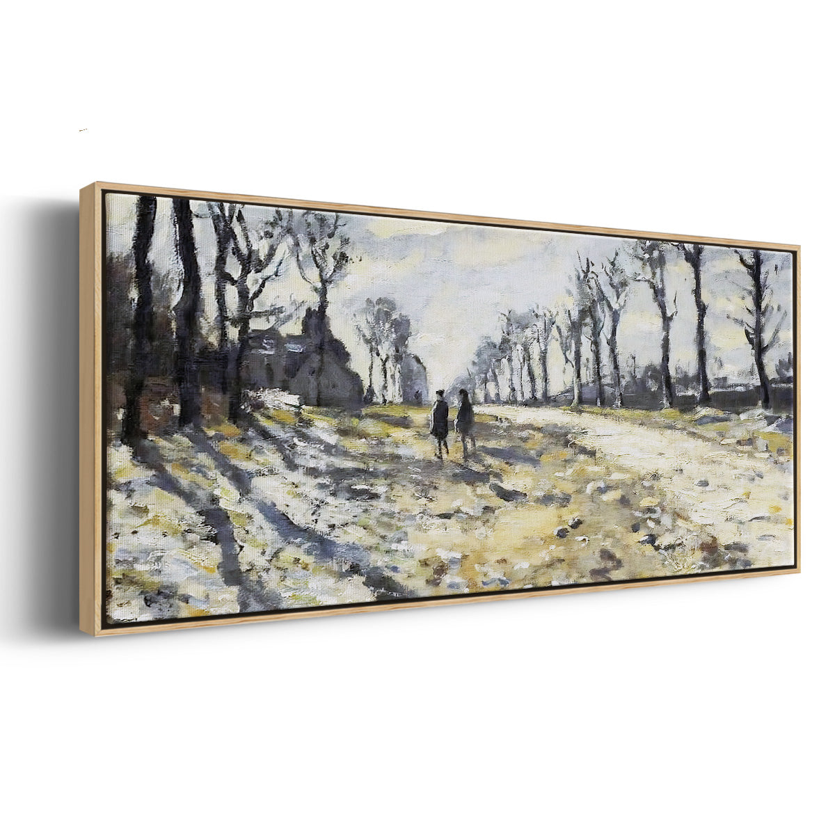 The Road, Effect of Snow at Sunset, 1869 - Floater Framed Canvas Print