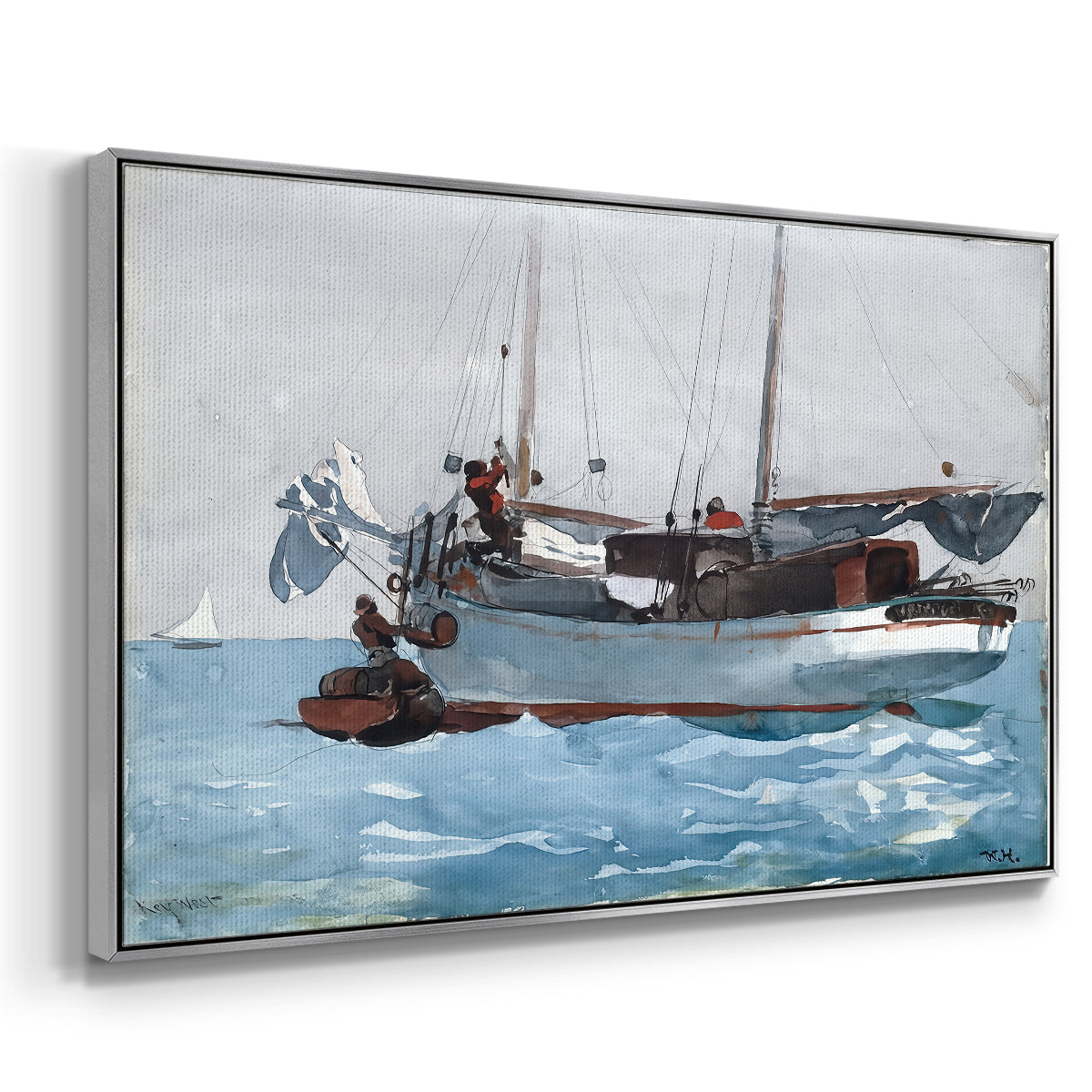 Taking on Wet Provisions, 1903 - Floater Framed Canvas Print