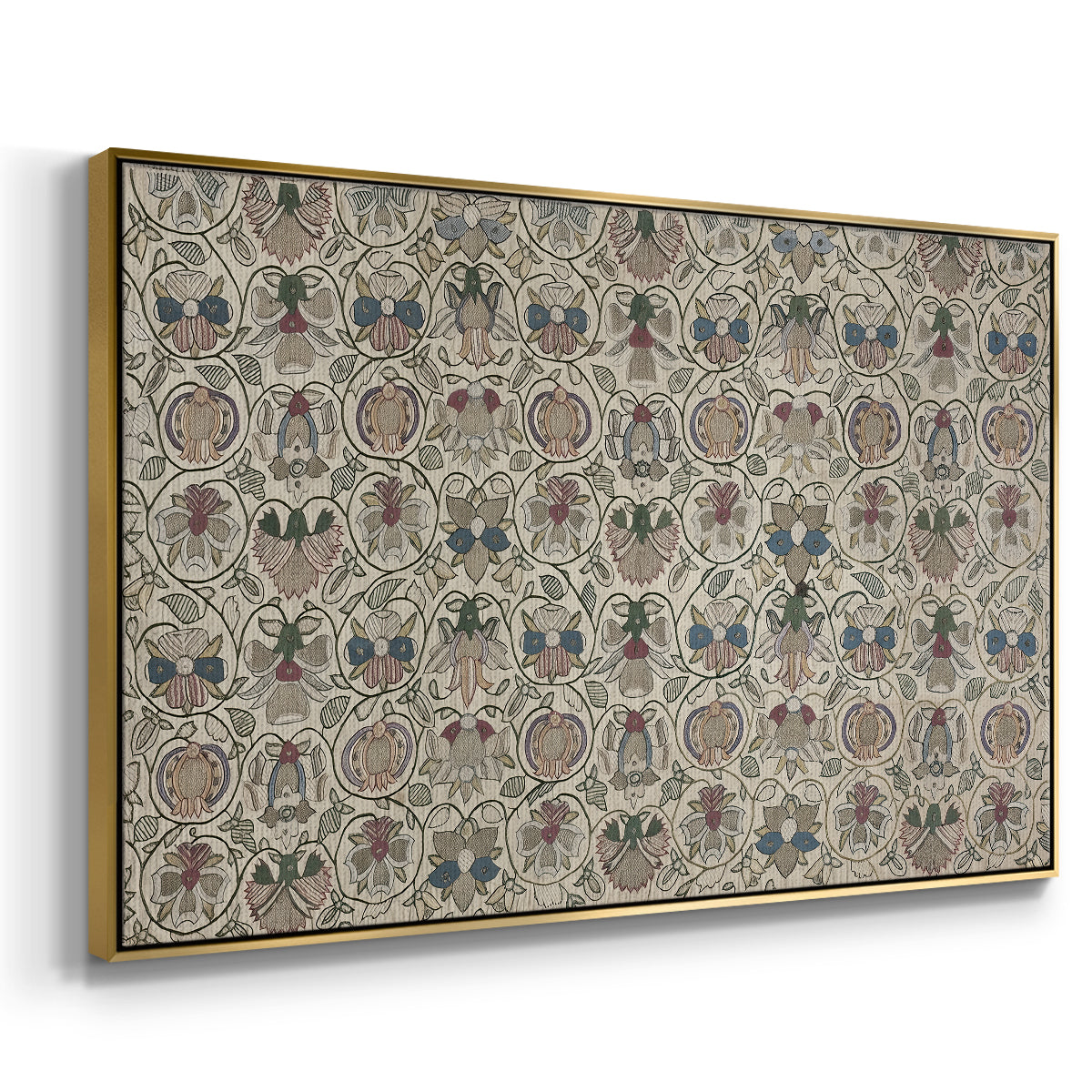 Long Cushion Cover (Printed Textile), c. 1600 - Floater Framed Canvas Print