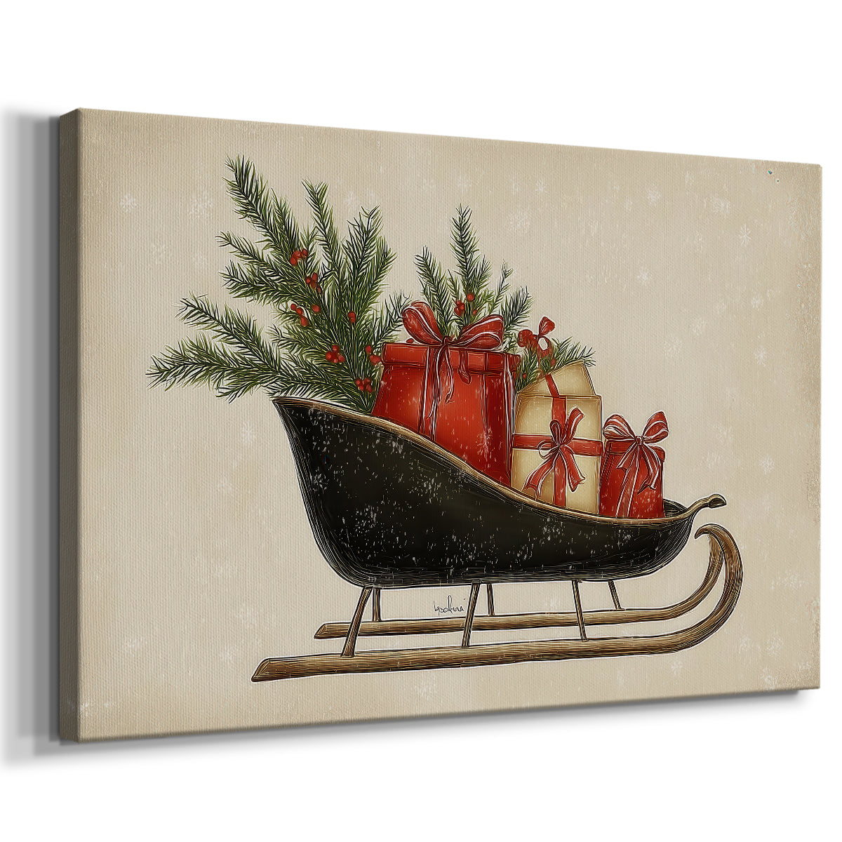 Gilded Yule at Dawn - Canvas Art Print