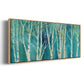 Birch on Blue - Floater Framed Canvas Print