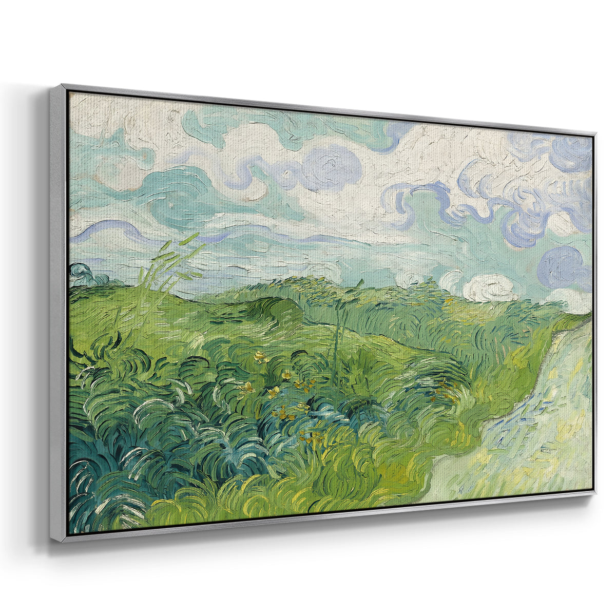 Green Wheat Field, Auvers, 1890 - Floater Framed Canvas Print