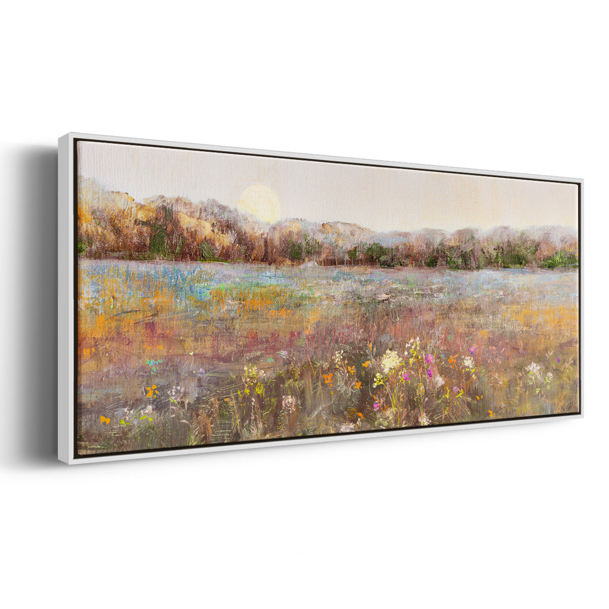 Meadow Moonrise - Floater Framed Canvas Print