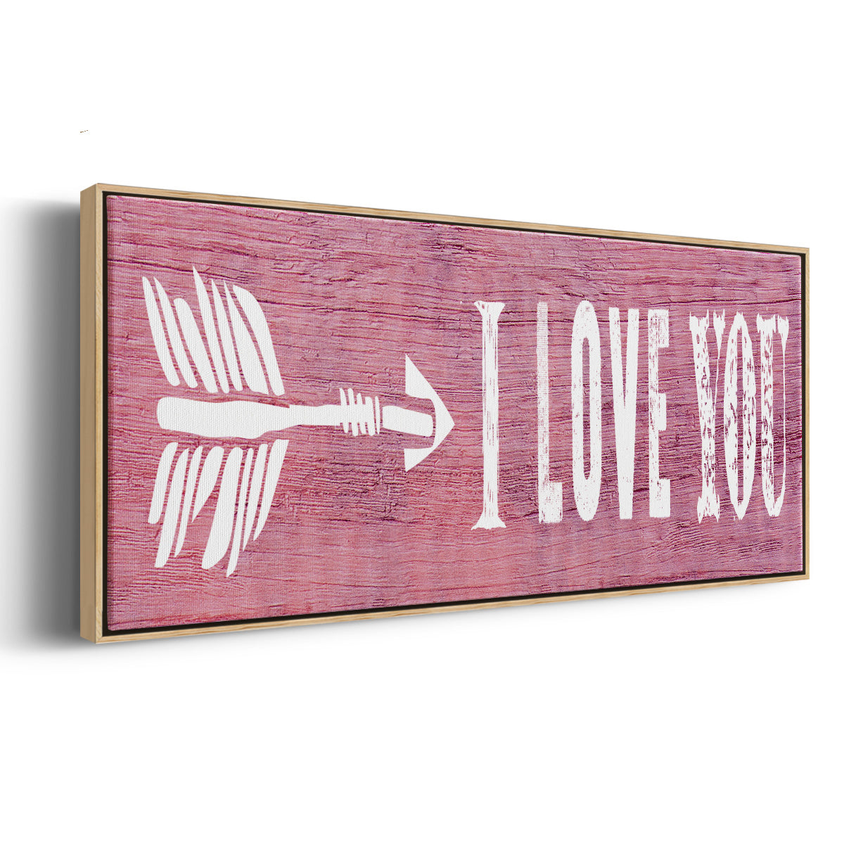 I Love You - Floater Framed Canvas Print