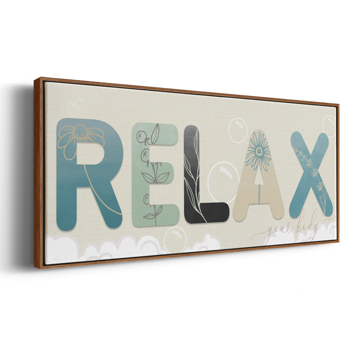 Relax Your Body - Floater Framed Canvas Print