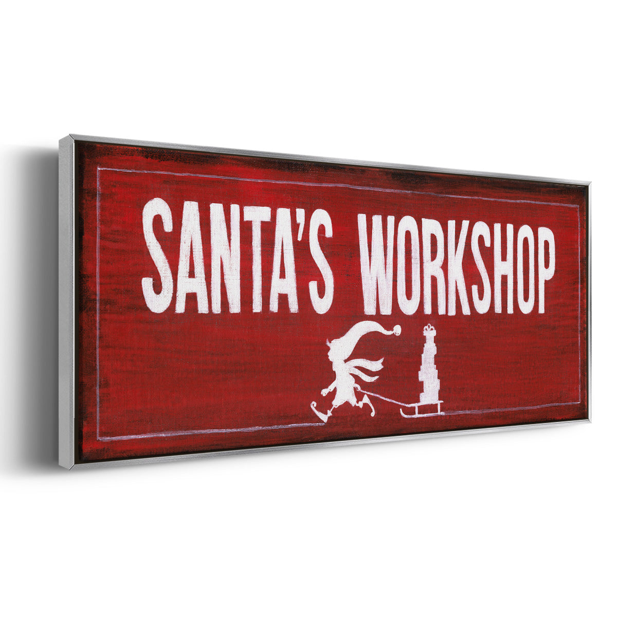 Santa's Workshop - Floater Framed Canvas Print