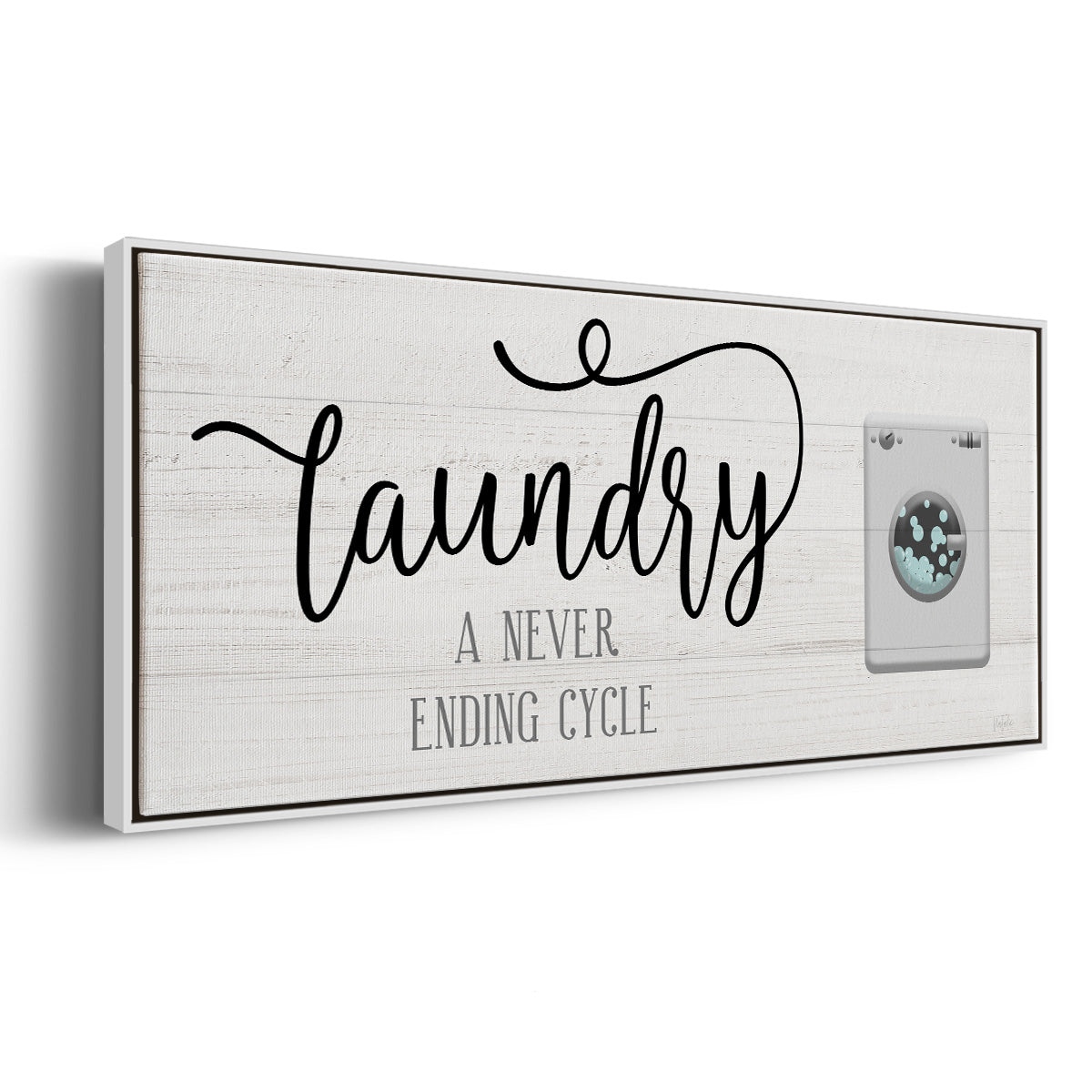 Never Ending Laundry - Floater Framed Canvas Print
