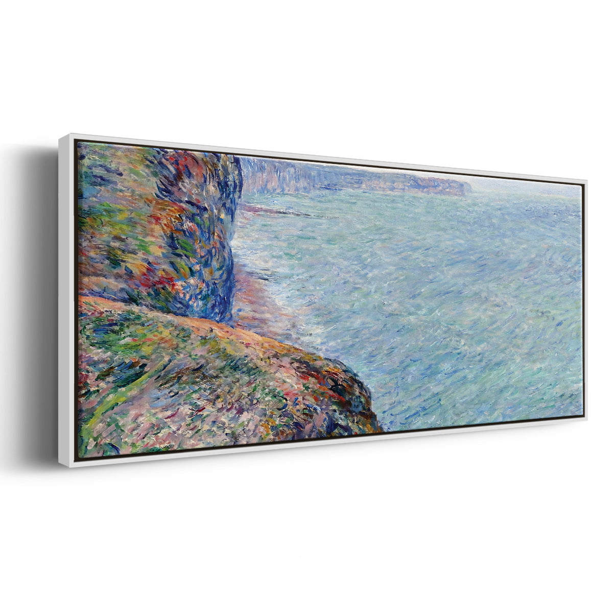 The Sea Seen from the Cliffs of Fecamp, 1881 - Floater Framed Canvas Print
