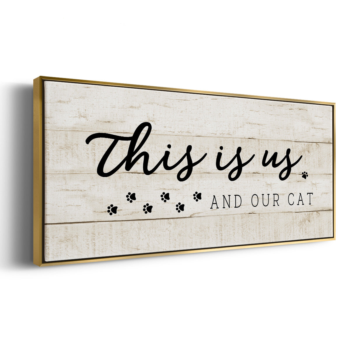 Us and Our Cat - Floater Framed Canvas Print