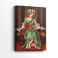 Side view of a canvas art print of a dramatic image of confinement and emotional tension, showing gallery-wrapped depth.