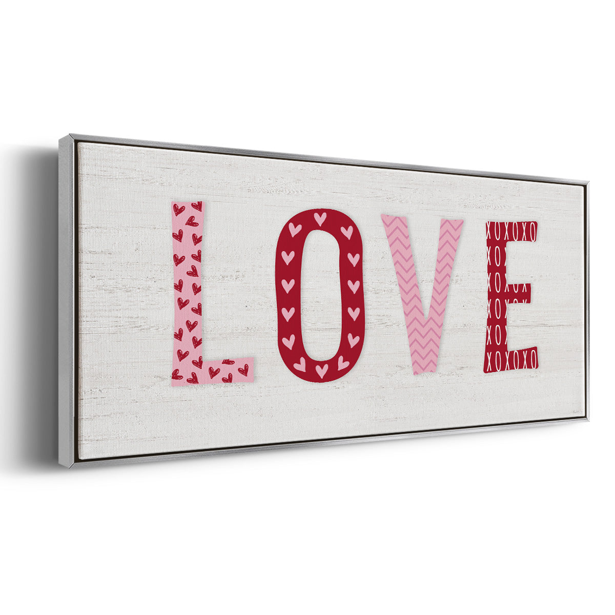 Patterned Love - Floater Framed Canvas Print