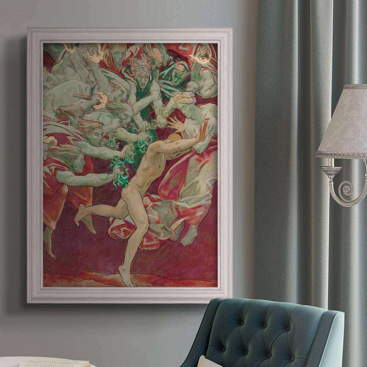 Orestes and the Furies - Ornate Framed Canvas Print