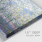 Close-up view of wrapped canvas corner featuring fresh spring countryside landscape.