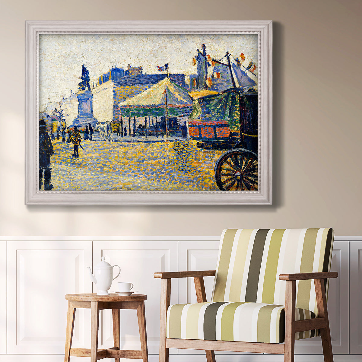 Place de Clichy - Ornate Framed Canvas Print