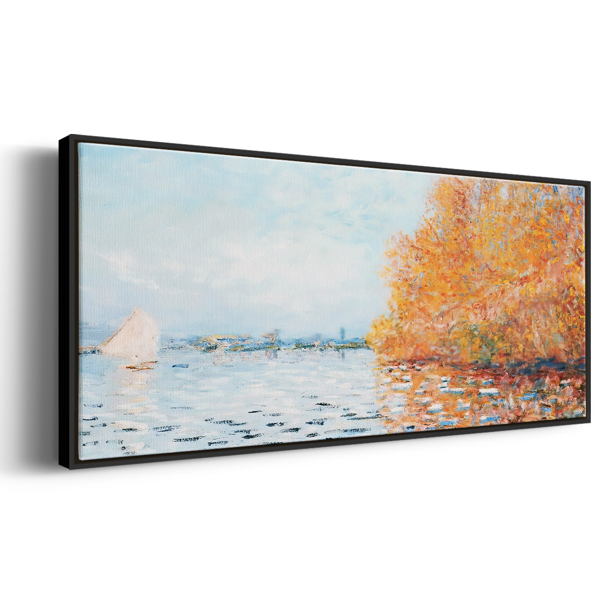 The Seine at Argentuil, 1874 - Floater Framed Canvas Print