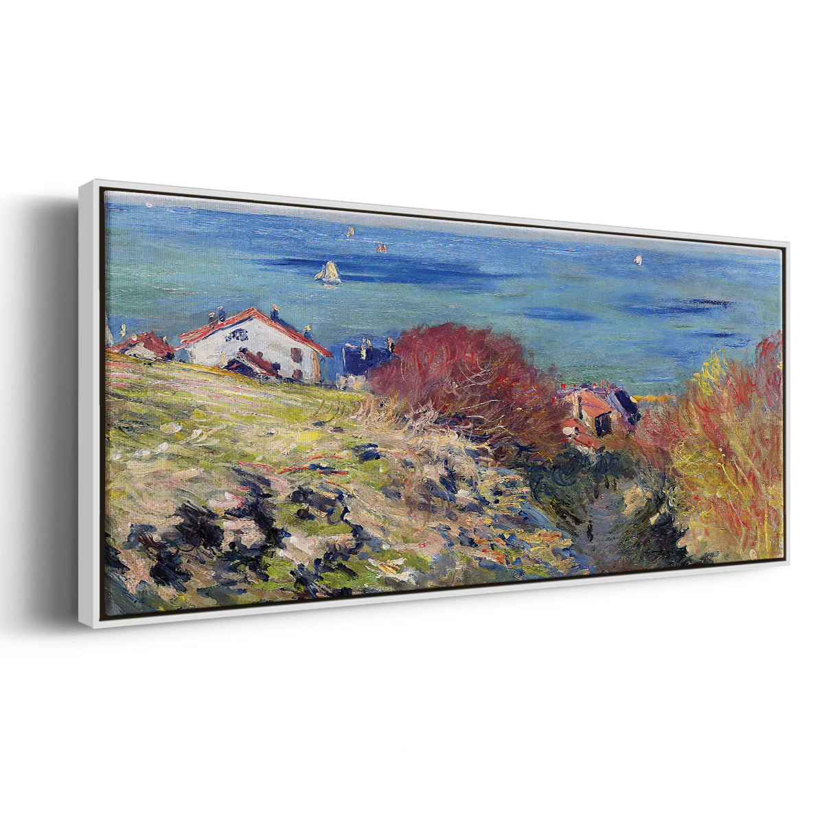 Pourville, 1882 - Floater Framed Canvas Print