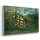 Fight Between a Tiger and a Buffalo, 1908 - Floater Framed Canvas Print