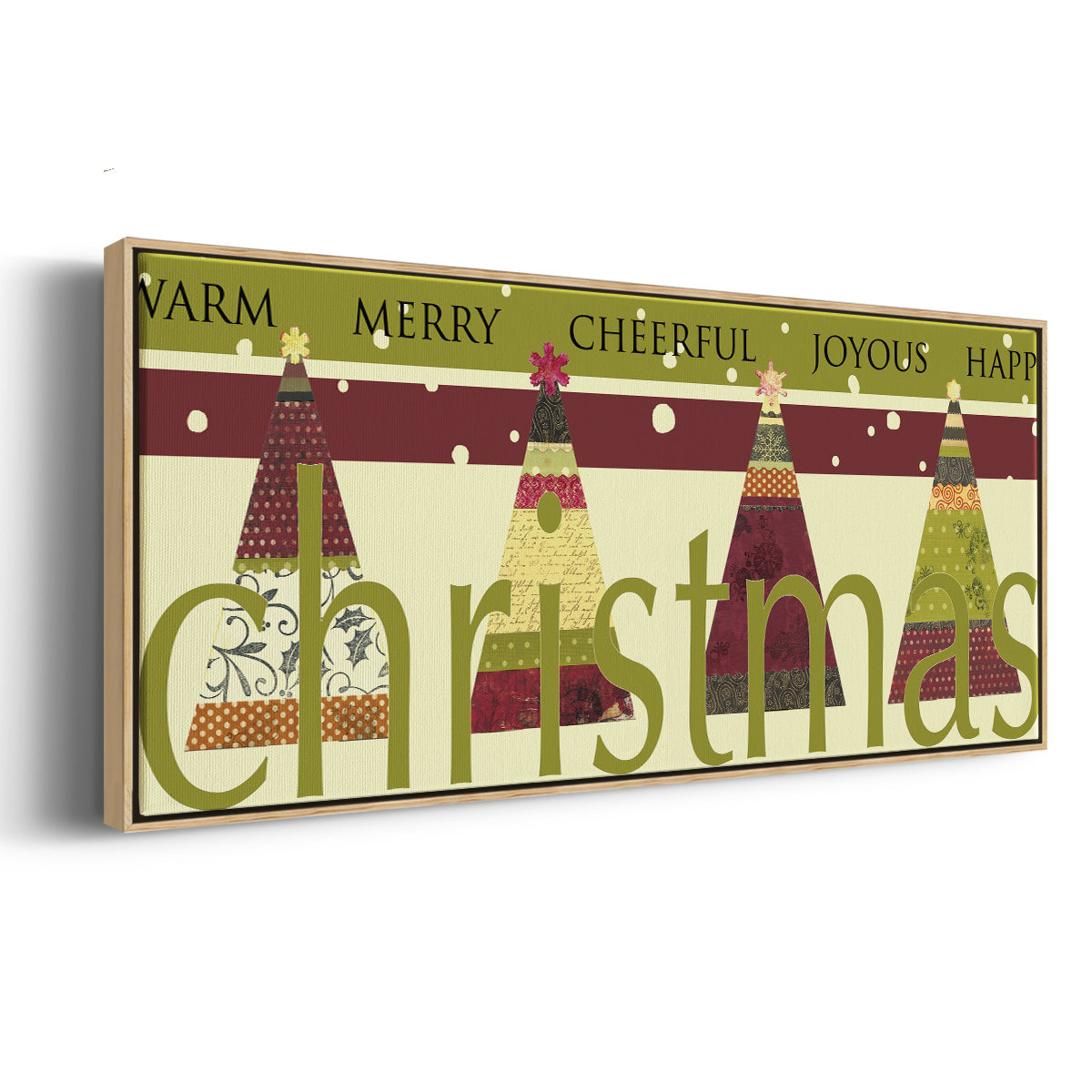 Happy Merry Joyous - Floater Framed Canvas Print