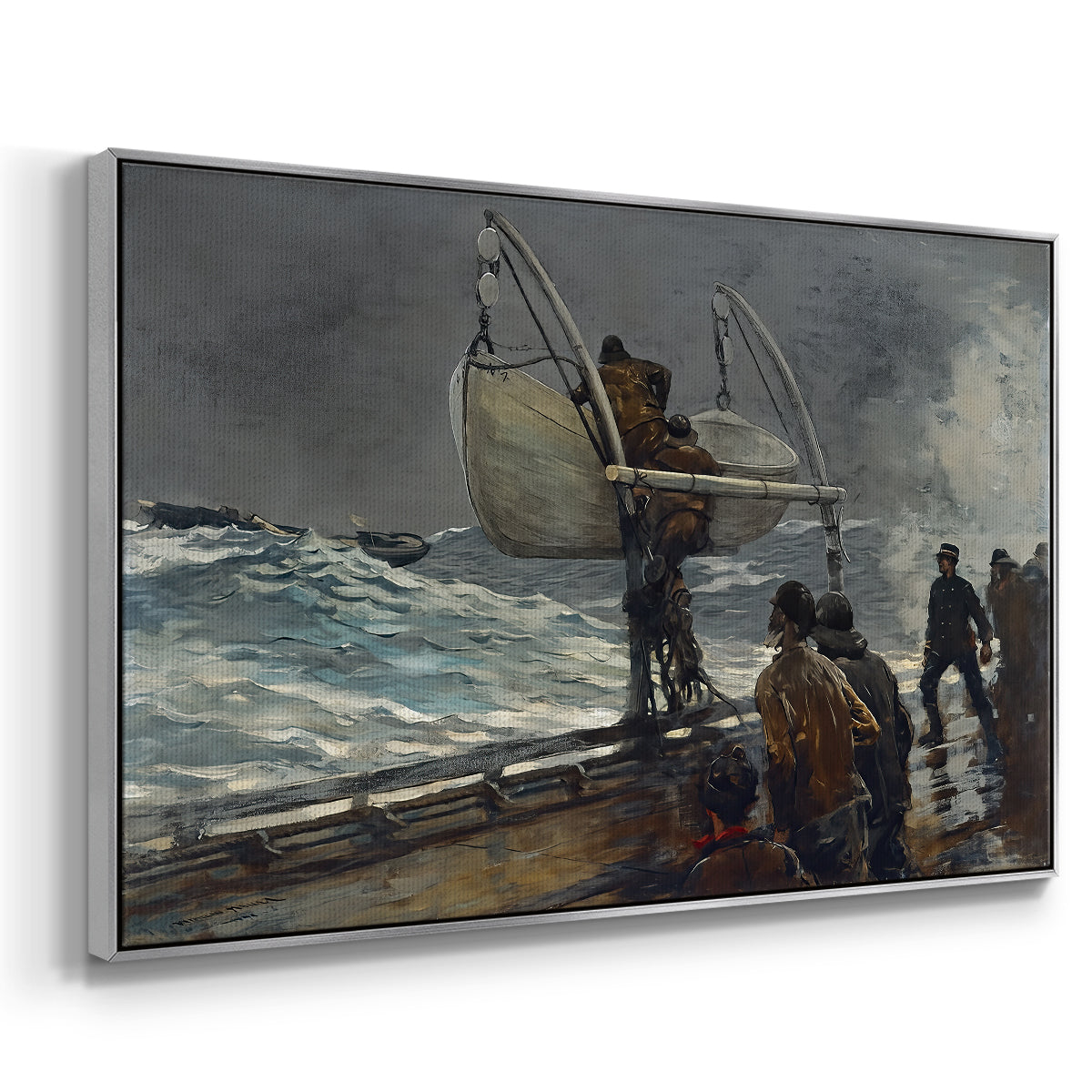 The Signal of Distress, c. 1896 - Floater Framed Canvas Print