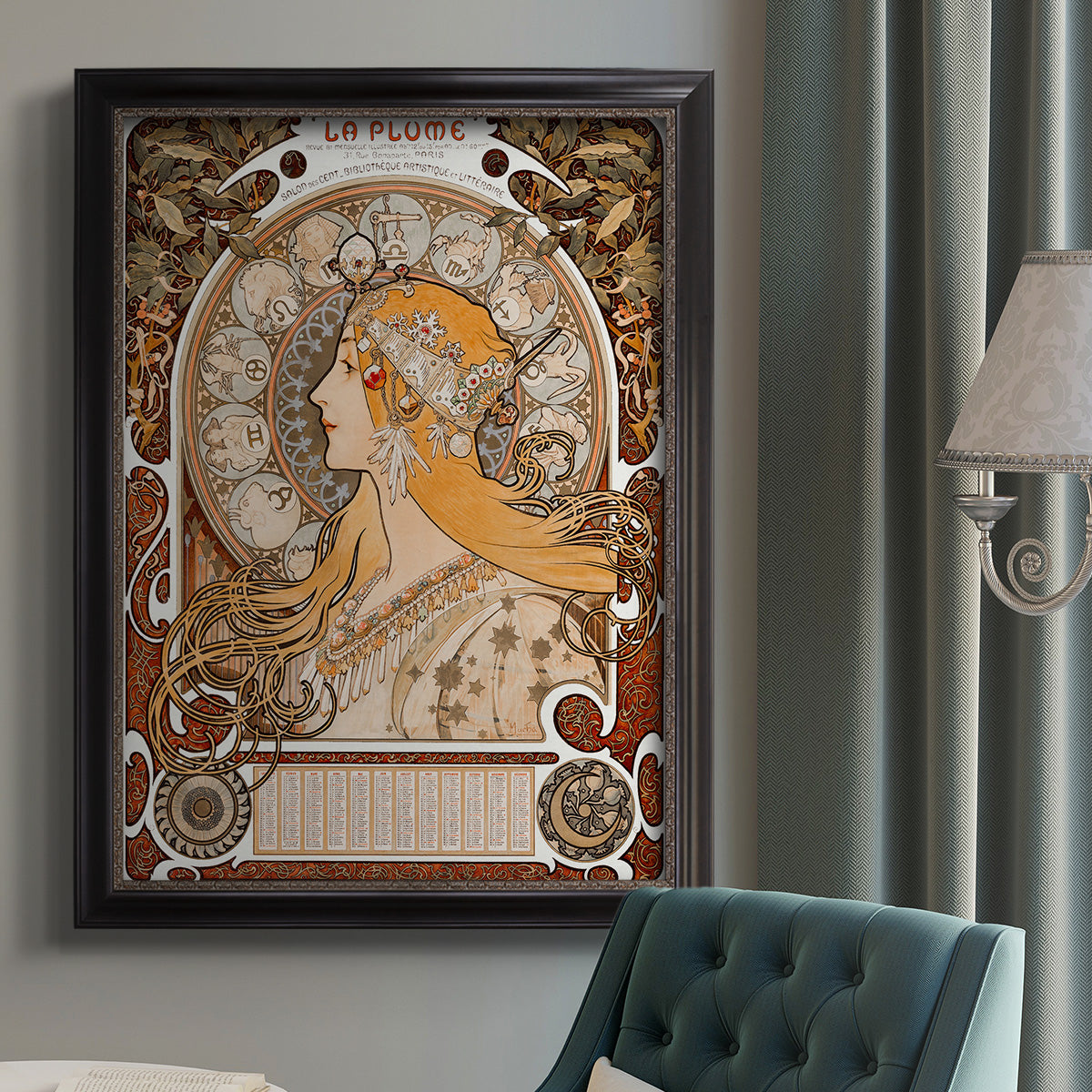 Zodiaque (La Plume) - Ornate Framed Canvas Print