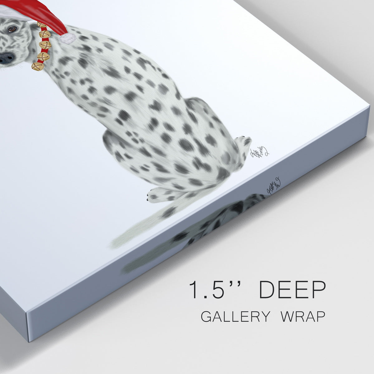 Christmas Des - Dalmatian Mistletoe-Premium Gallery Wrapped Canvas - Ready to Hang