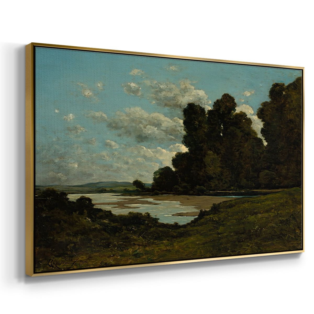The River Loire at Nevers, 1901 - Floater Framed Canvas Print