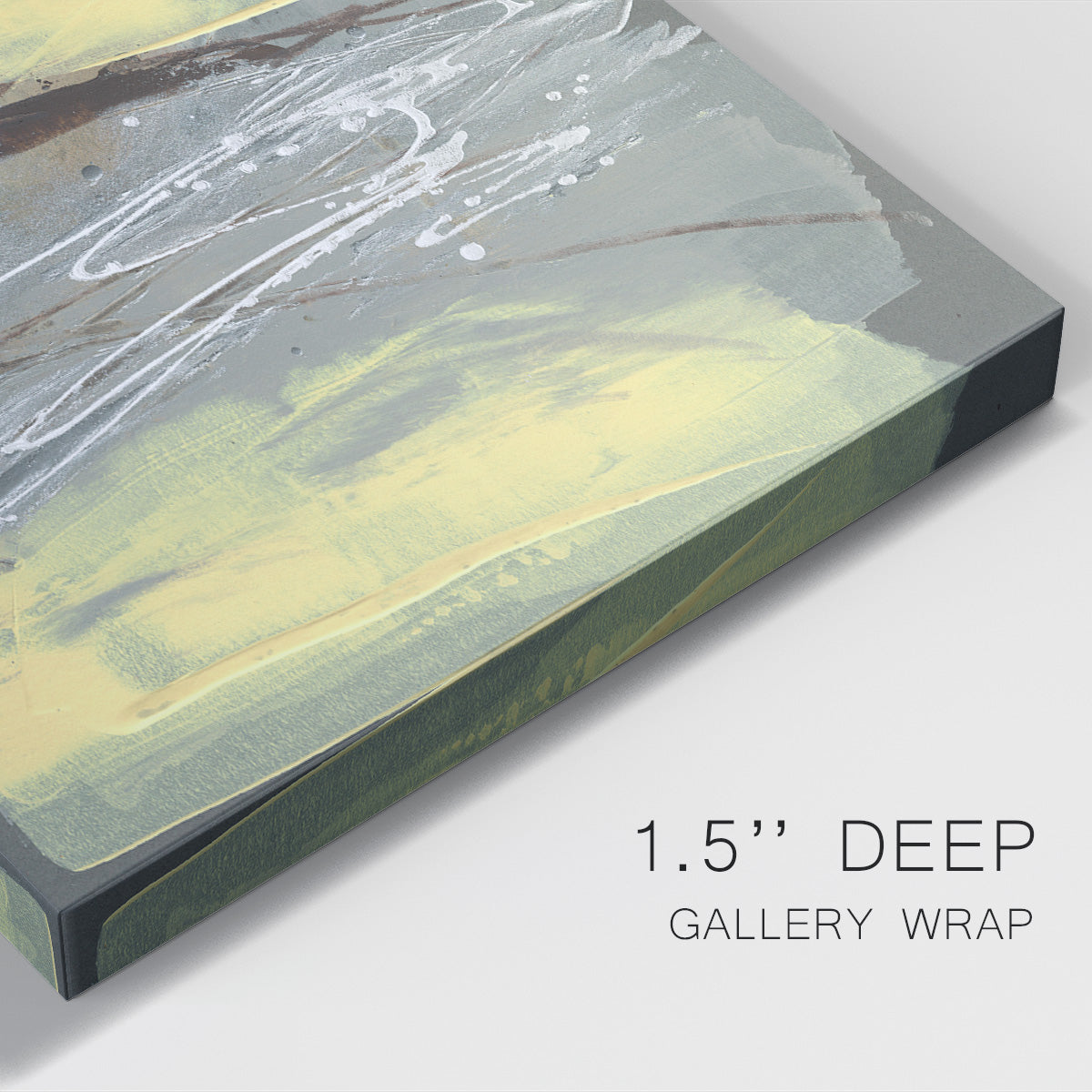 Lemon & Silver Swipe I Premium Gallery Wrapped Canvas - Ready to Hang