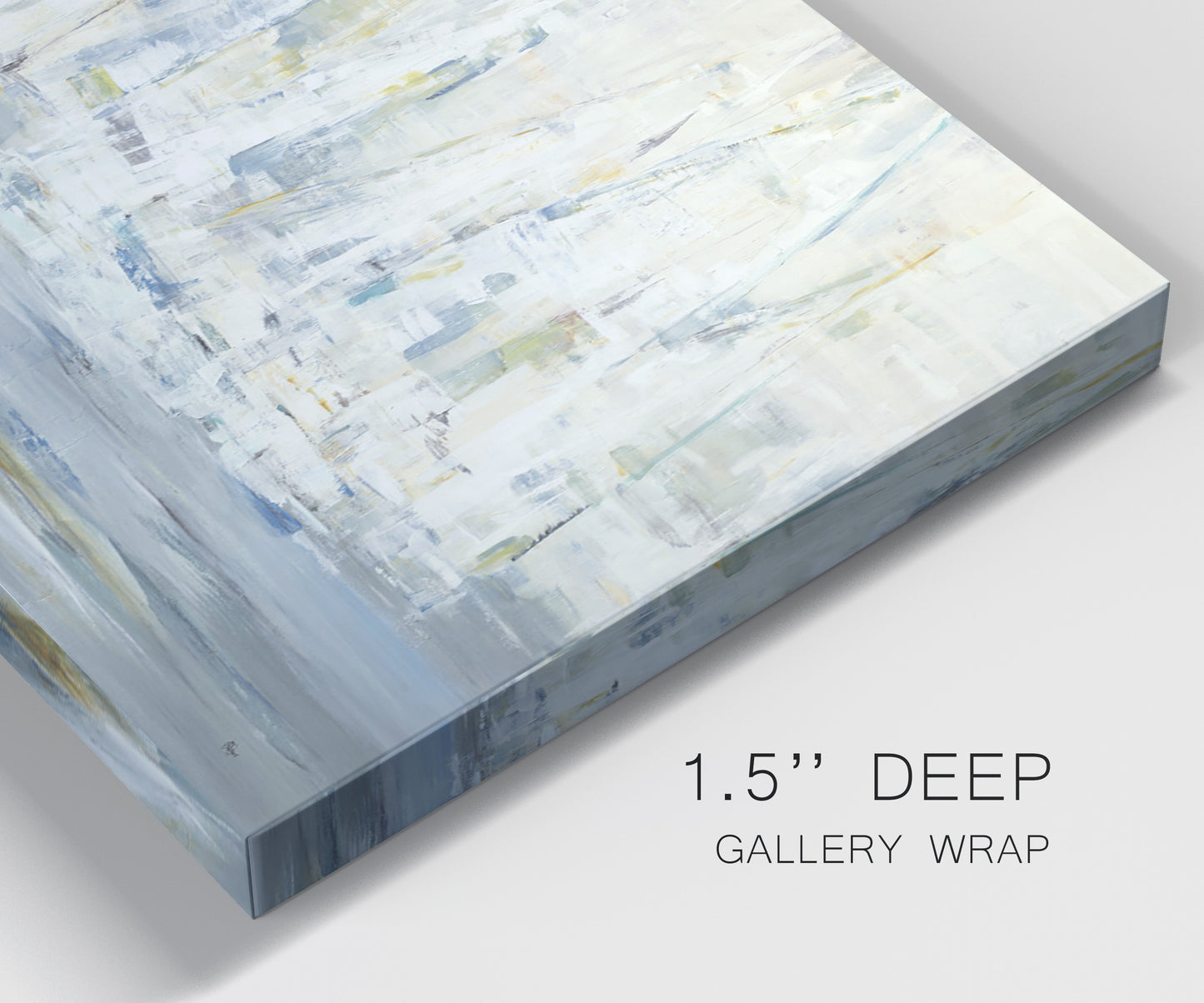 Close-up view of wrapped canvas corner featuring impressionist regatta scene with sailboats.