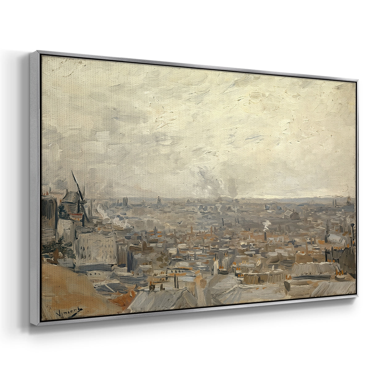 View from Montmartre, 1886 - Floater Framed Canvas Print