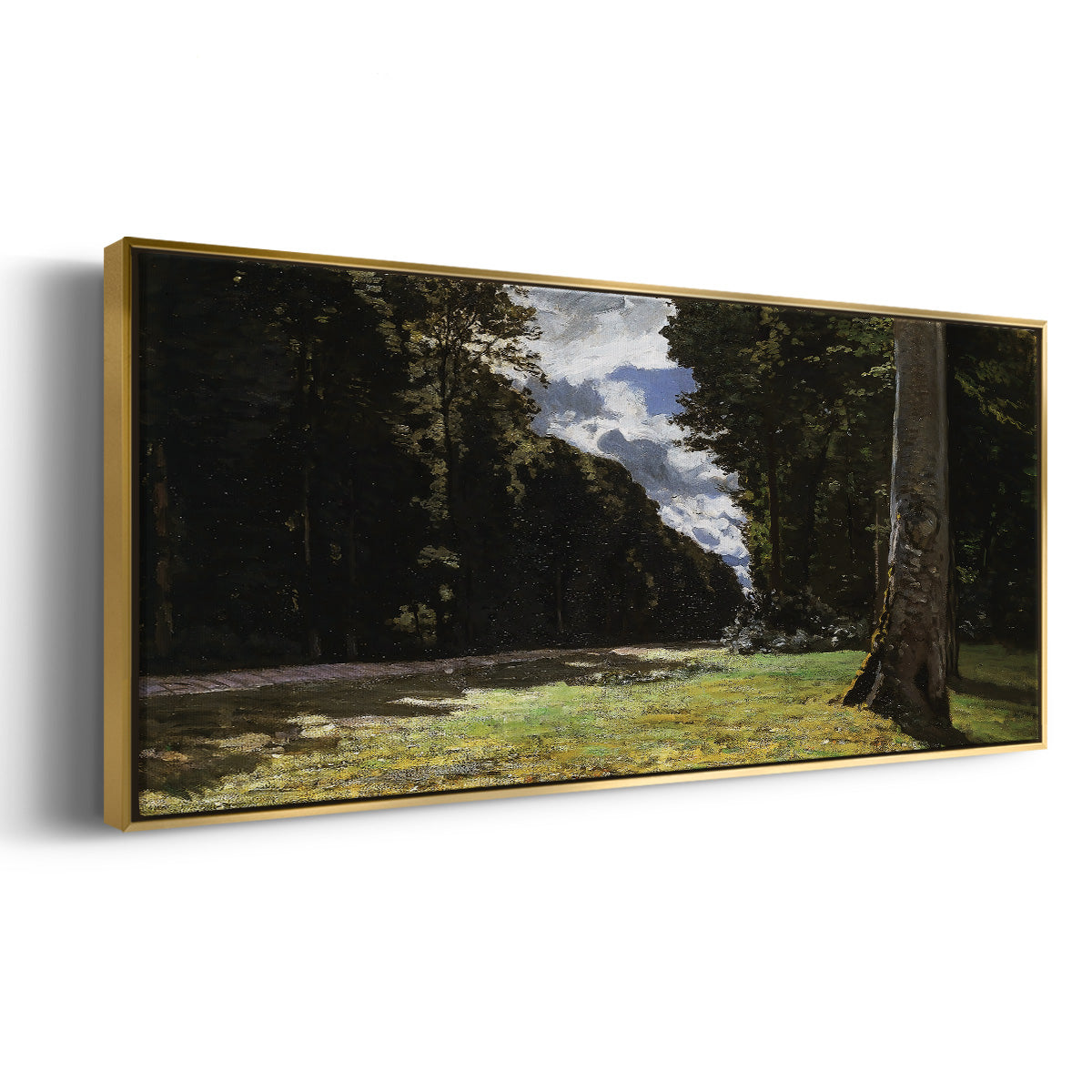 The Road of Chailly in the Fontainbleau Forest, 1865 - Floater Framed Canvas Print