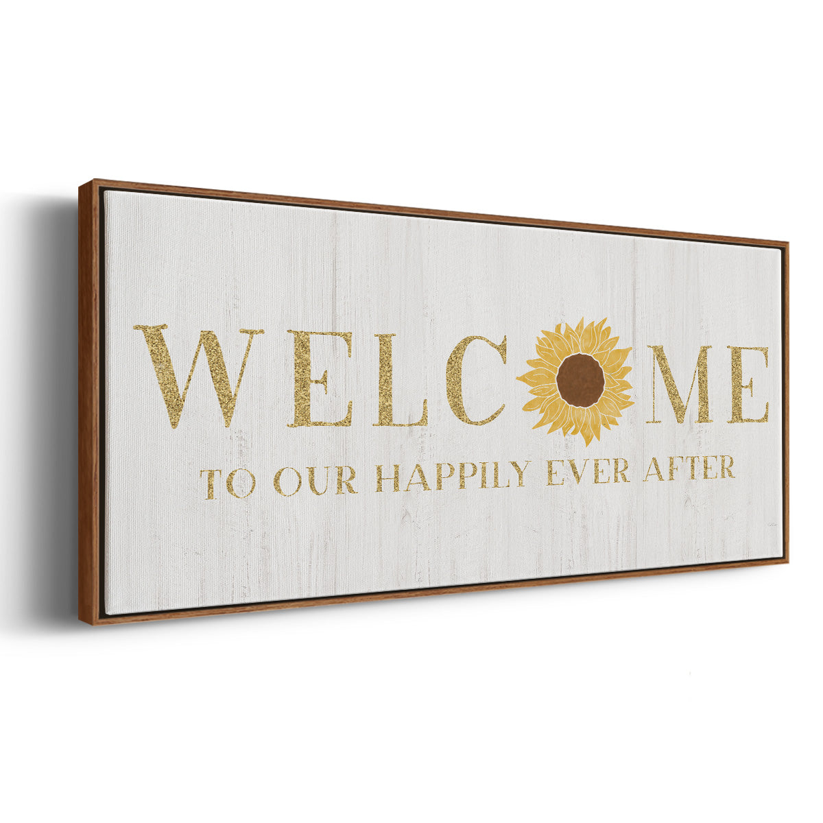 Welcome Happily Ever After - Floater Framed Canvas Print