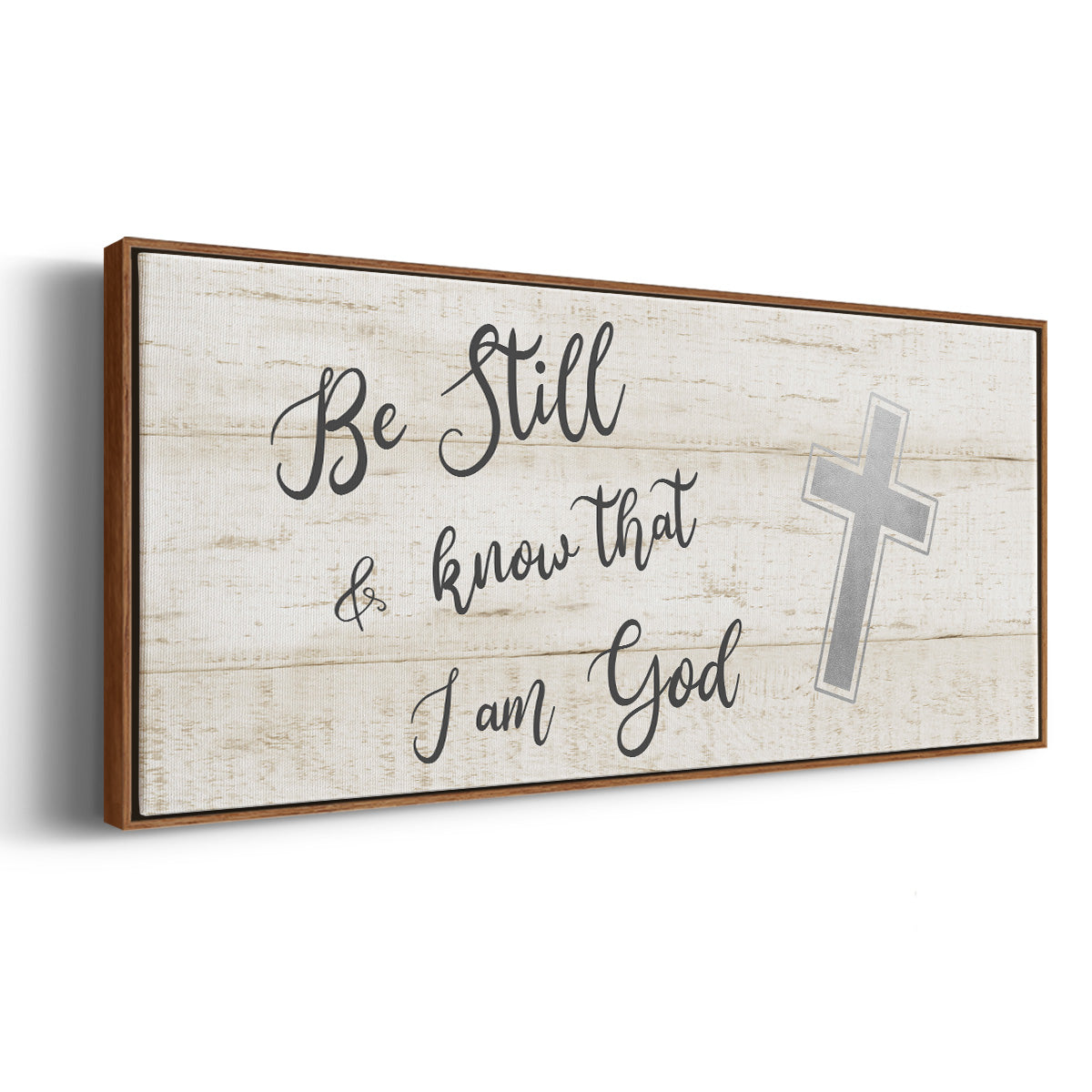 Be Still Cross - Floater Framed Canvas Print