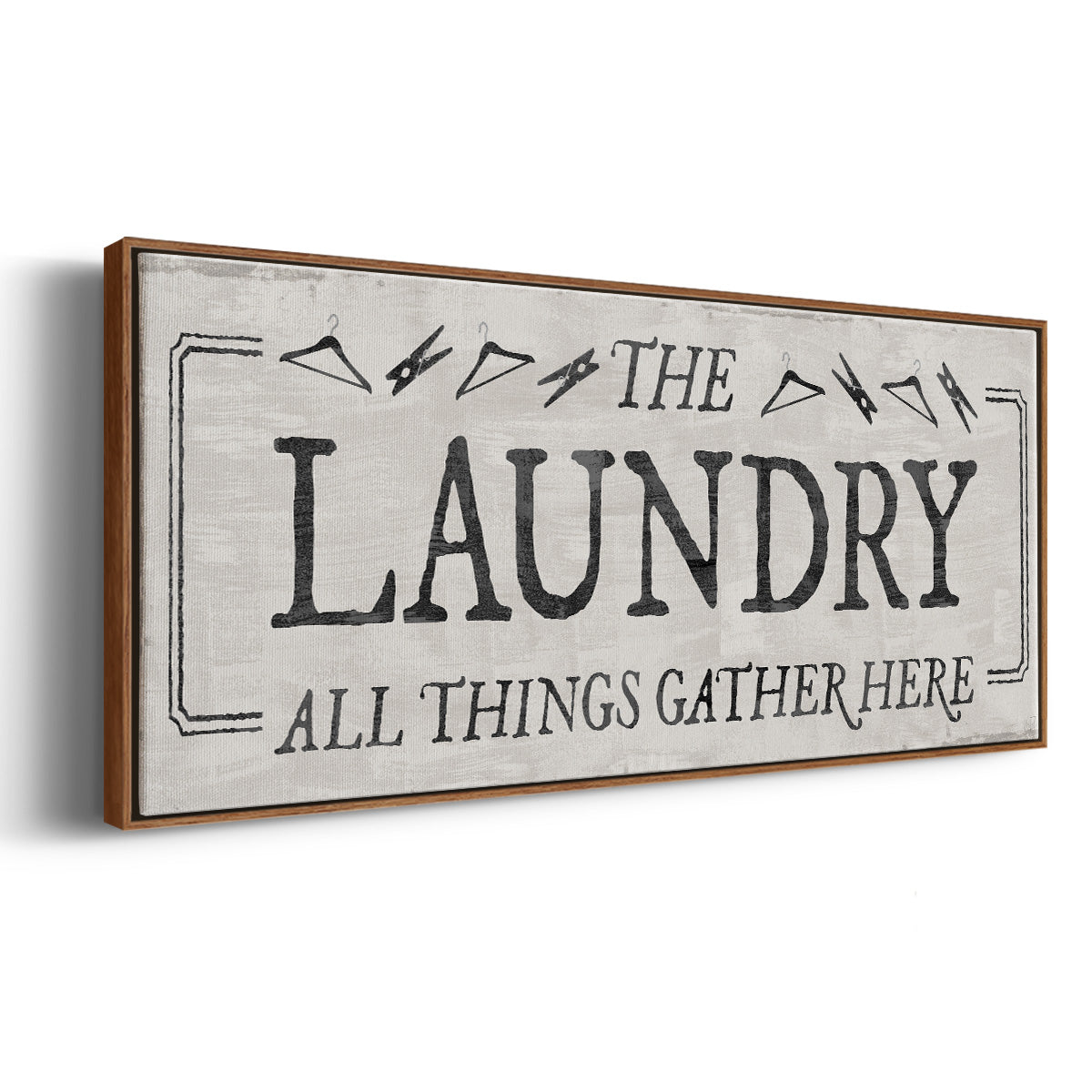 Laundry Gathers - Floater Framed Canvas Print