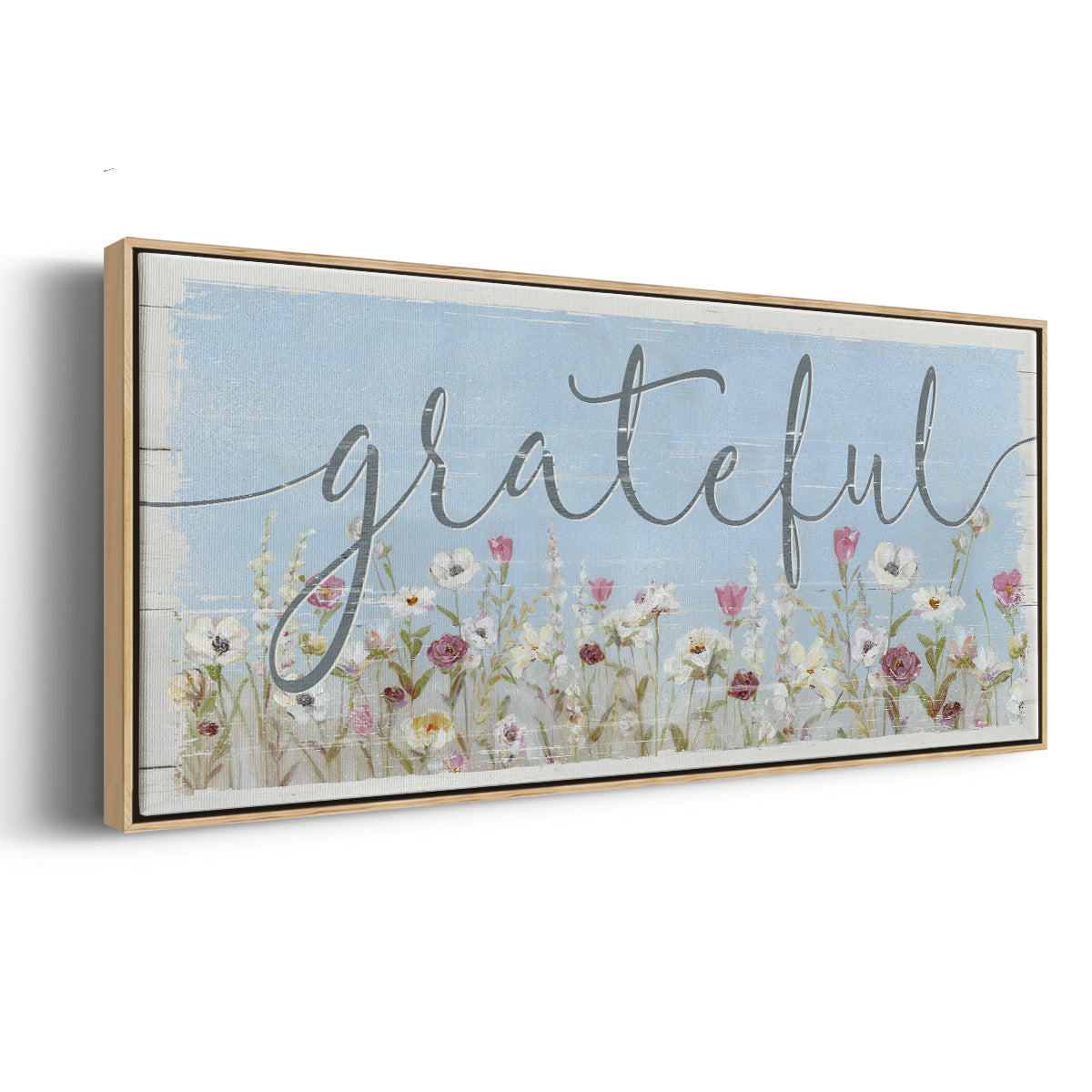 Bloomin Around Grateful - Floater Framed Canvas Print