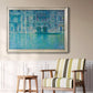 Impressionist Venetian palace waterfront scene by Claude Monet in an ornate champagne frame displayed in a light-toned interior setting.