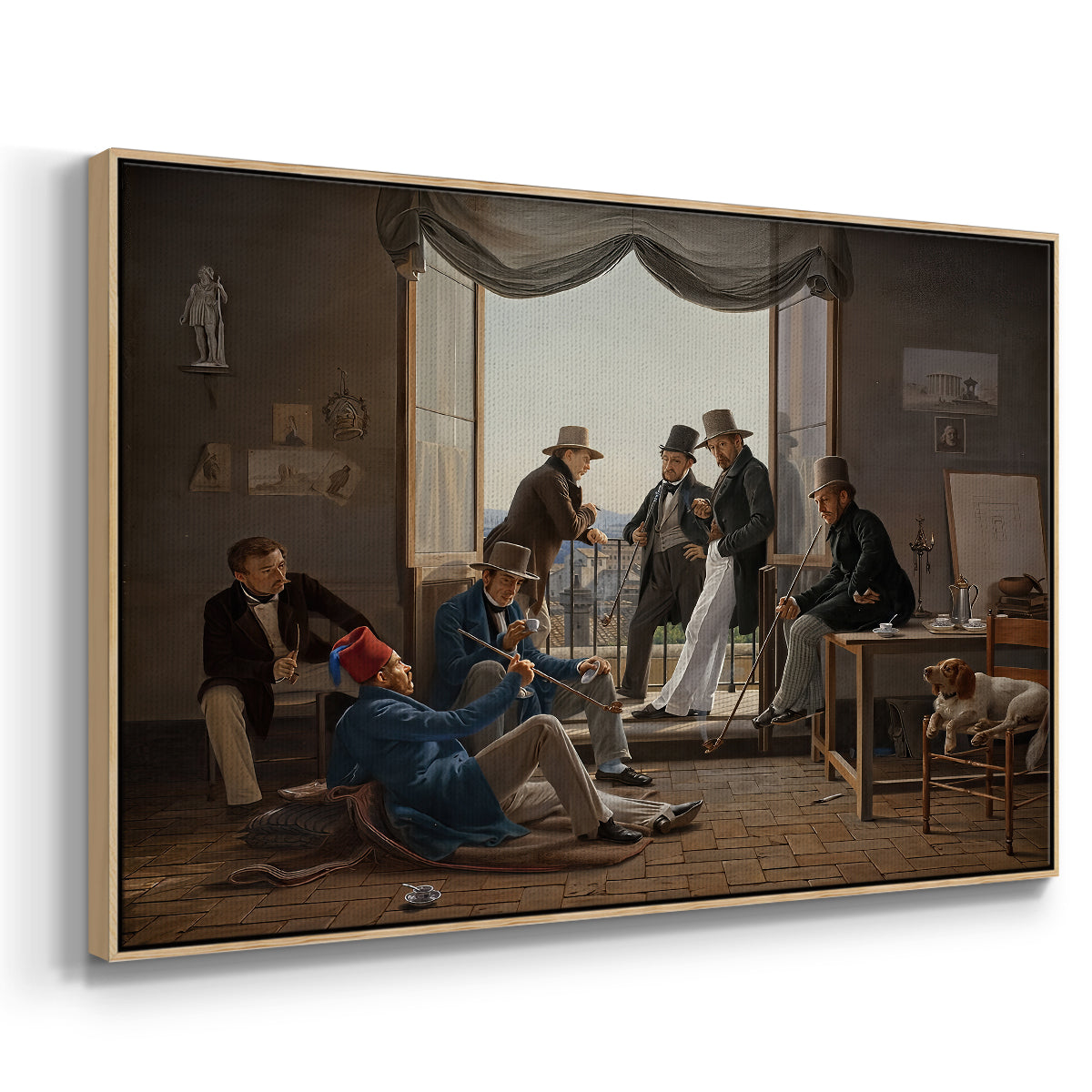 A Group of Danish Artists in Rome, 1837 - Floater Framed Canvas Print