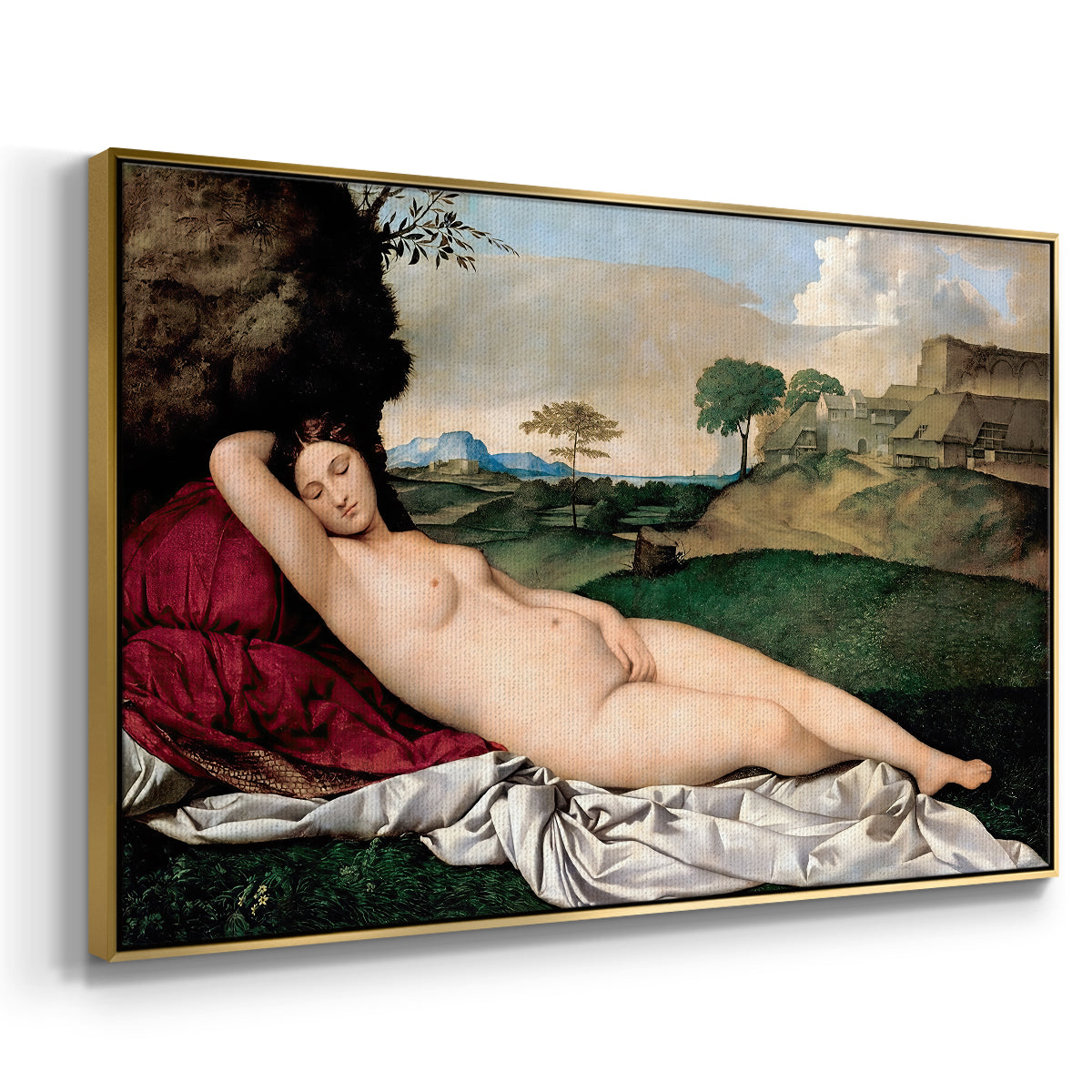 Sleeping Venus, c. 1510 - Floater Framed Canvas Print