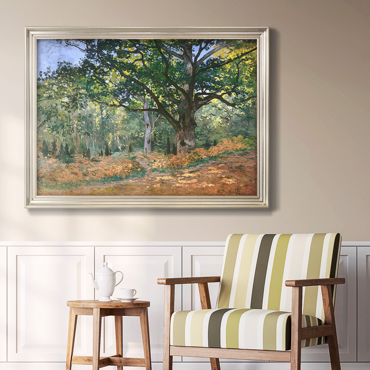 The Bodmer Oak, Fontainebleau Forest - Ornate Framed Canvas Print
