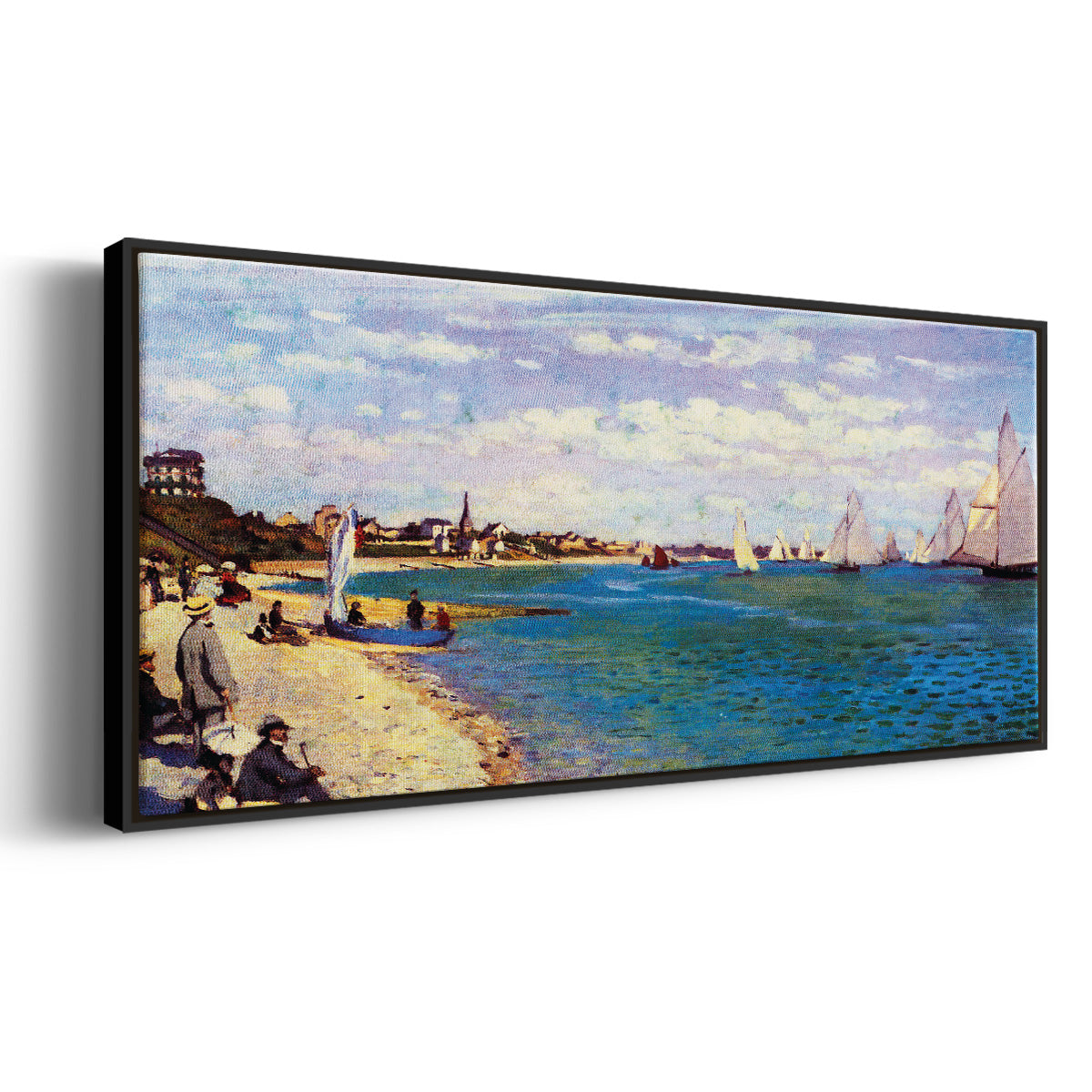 Regatta at Sainte Adresse - Floater Framed Canvas Print