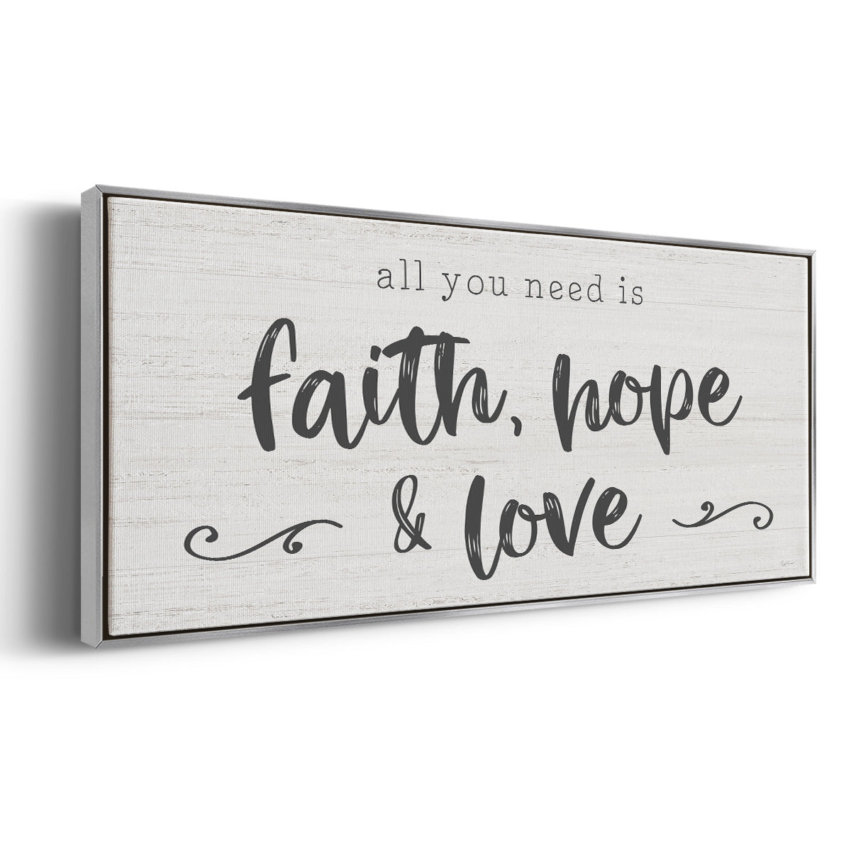 Faith Hope Love - Floater Framed Canvas Print