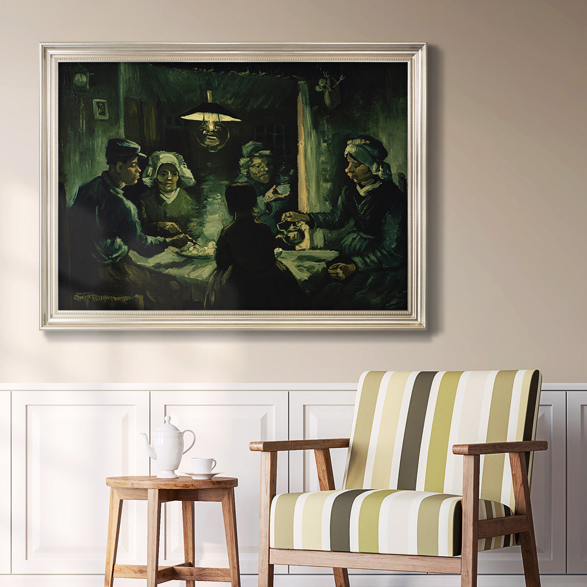 Second Study for the Potato Eaters - Ornate Framed Canvas Print