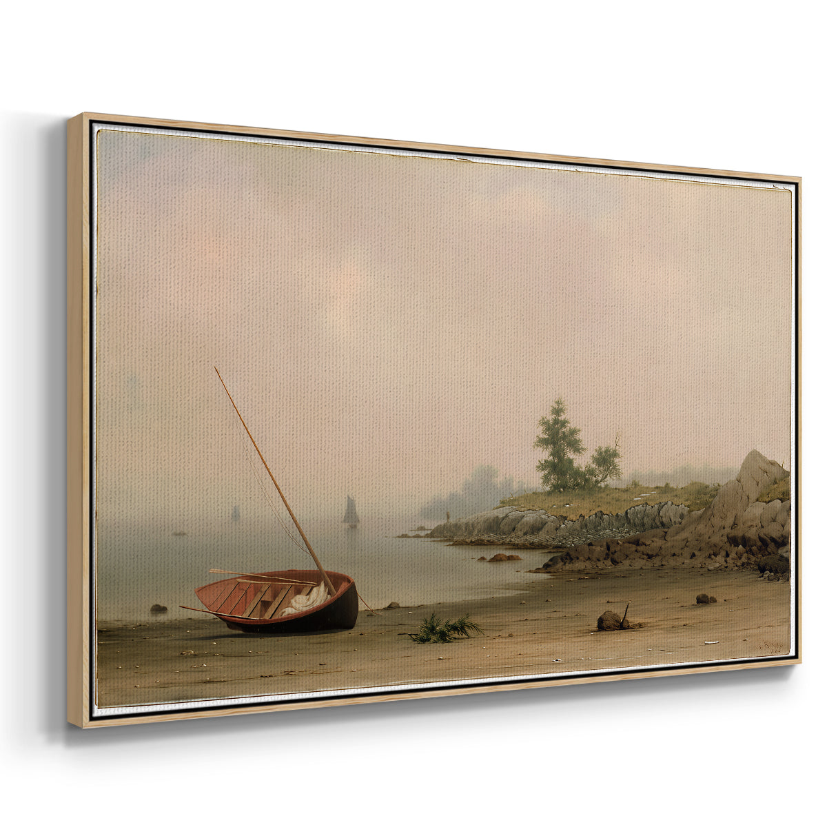 The Stranded Boat, 1863 - Floater Framed Canvas Print