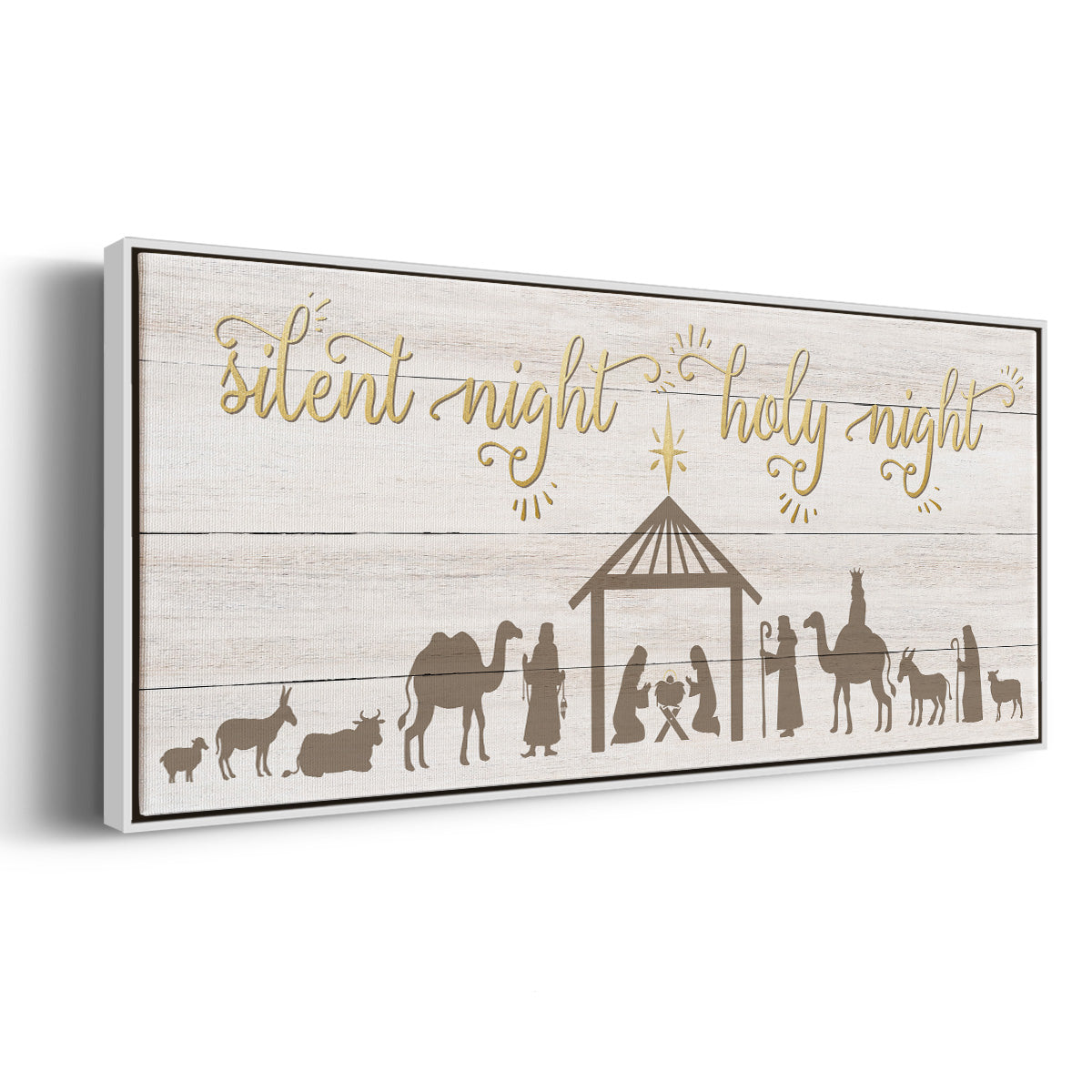 Silent Night Nativity - Floater Framed Canvas Print
