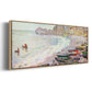 Étretat, the Beach and La Porte d'Amont - Floater Framed Canvas Print