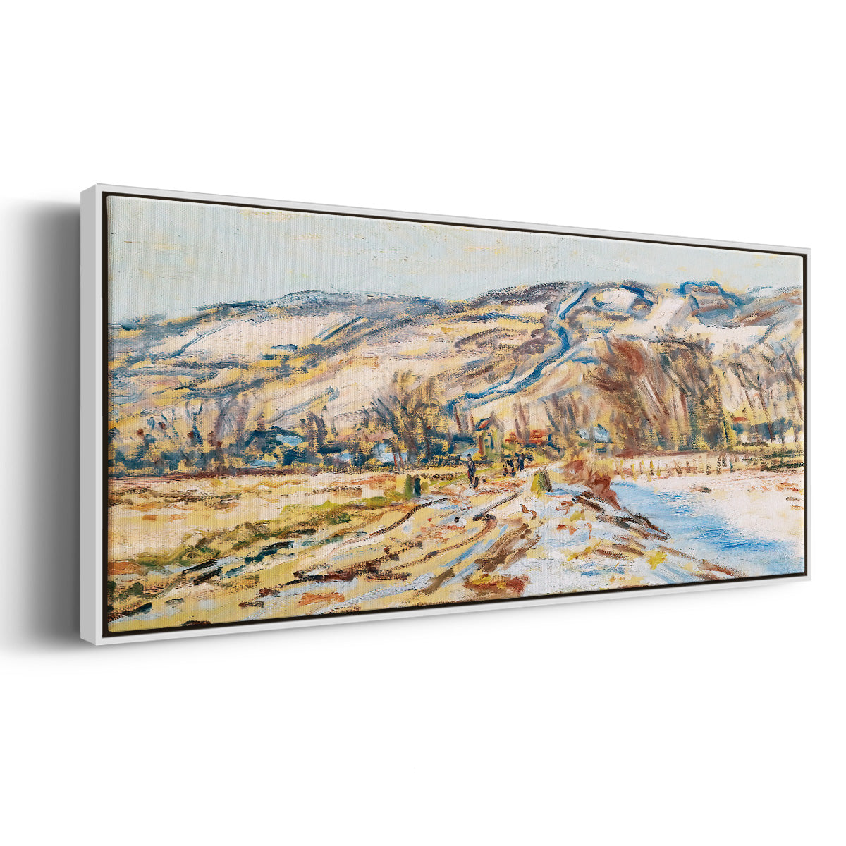 Winter at Giverny, 1886 - Floater Framed Canvas Print