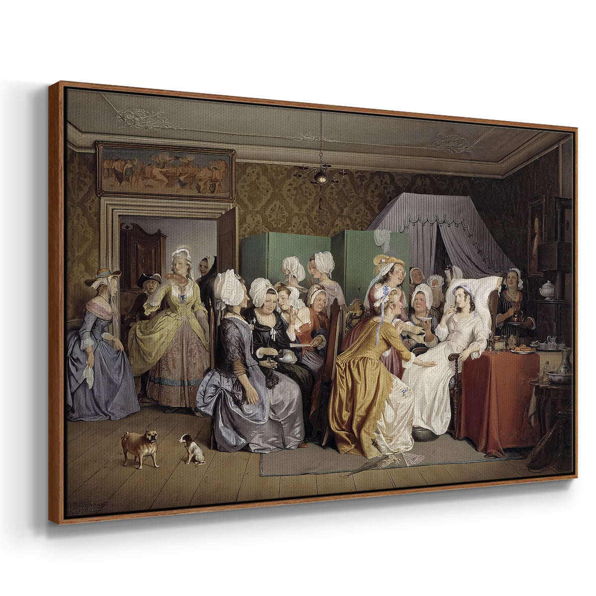 The Maternity Room (Scene from "Barselstuen"), 1845 - Floater Framed Canvas Print